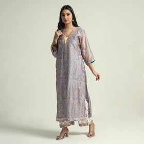 Sanganeri Kurta with Palazzo & Dupatta Set