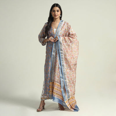 Sanganeri Kurta with Palazzo & Dupatta Set