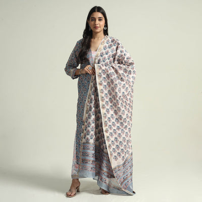 Sanganeri printed maheshwari silk kurta with palazzo &