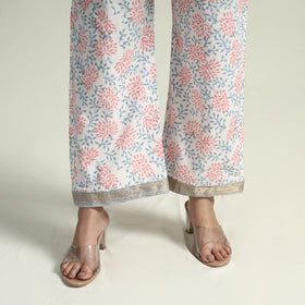 Sanganeri printed maheshwari silk kurta with palazzo &