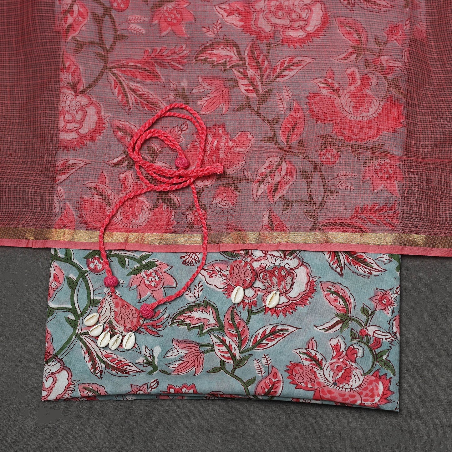 Sanganeri cotton 2pc unstitched dress material