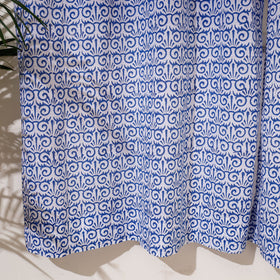 Blue - sanganeri cotton door curtain (7 x 3.2 feet) (single