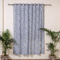 Blue - sanganeri cotton door curtain (7 x 3.2 feet) (single