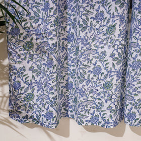 Blue - sanganeri cotton door curtain (7 x 3.2 feet) (single