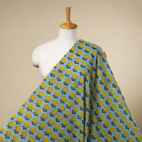Blue Sanganeri Block Print Cotton Fabric