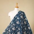 Blue - sanganeri cotton fabric 16 - handcrafted