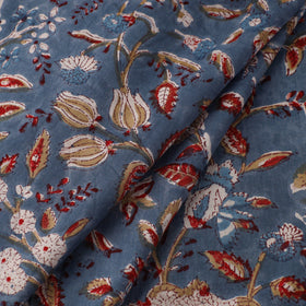 Blue - sanganeri cotton fabric 18 - handcrafted