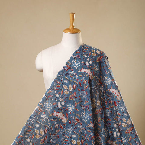 Blue - sanganeri cotton fabric 18 - handcrafted