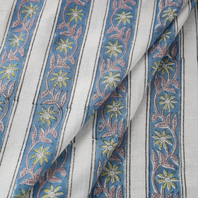  Blue Sanganeri Block Print Cotton Fabric