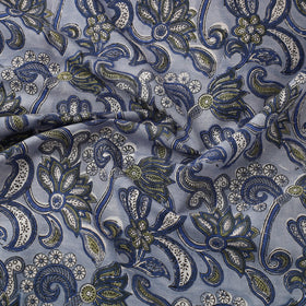  Blue Sanganeri Block Print Cotton Fabric