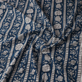 Blue Sanganeri Block Print Cotton Fabric