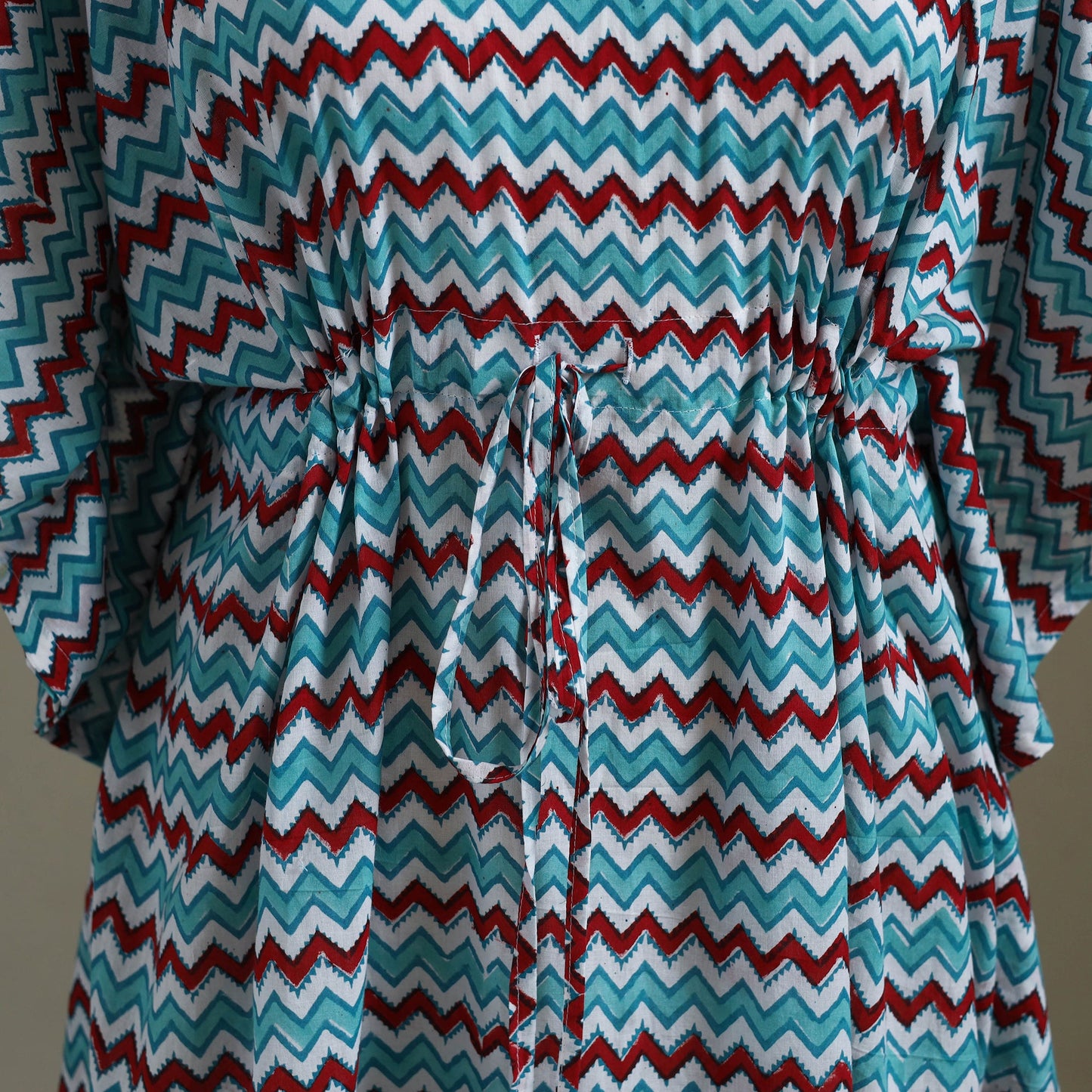 Blue Sanganeri Block Print Cotton Kaftan (Medium) 