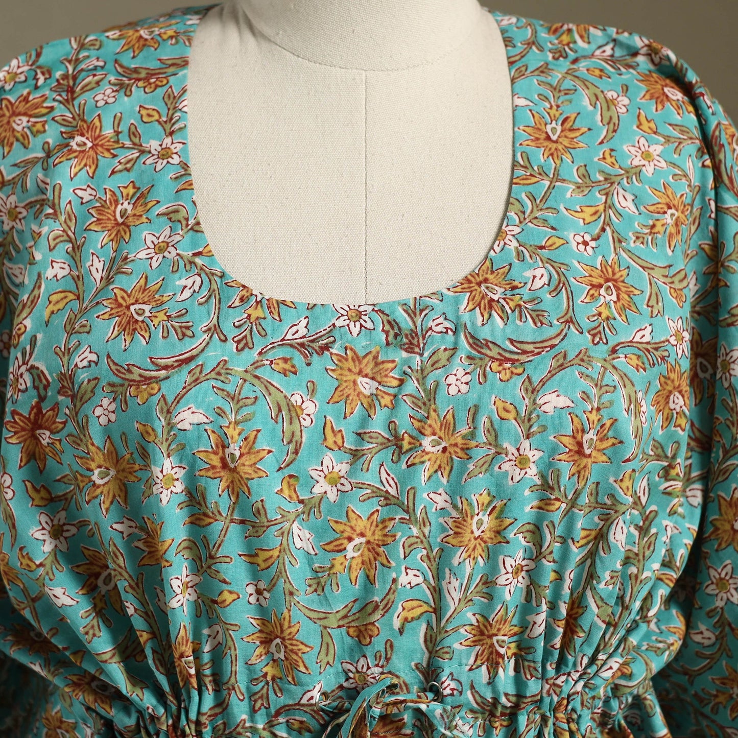 Sanganeri Block Print Cotton Kaftan (Short) 