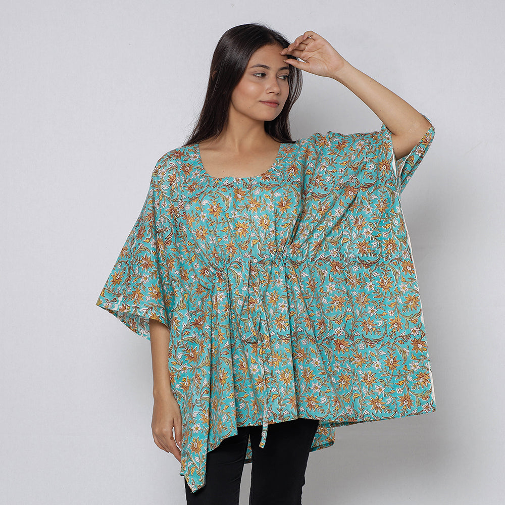 Sanganeri Block Print Cotton Kaftan (Short) 
