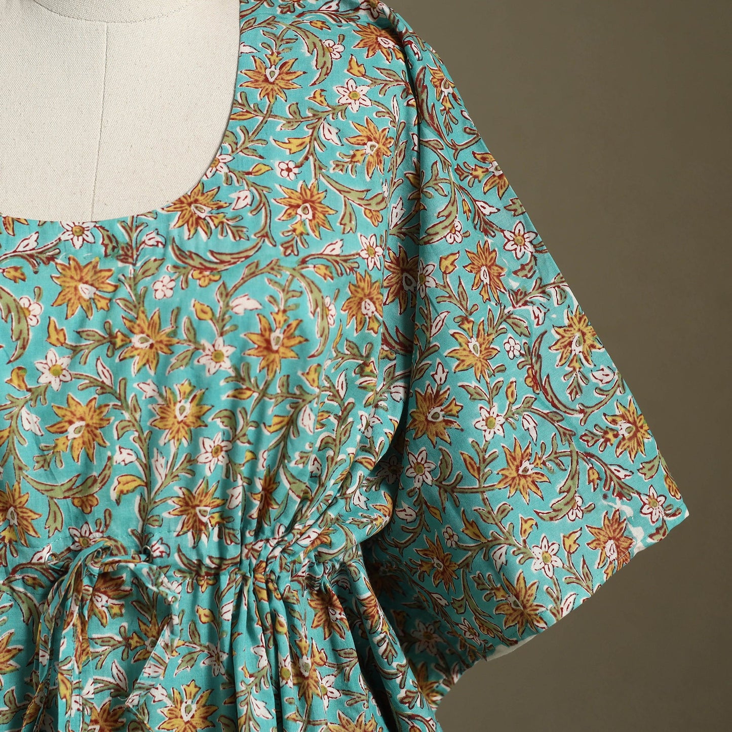 Sanganeri Block Print Cotton Kaftan (Short) 