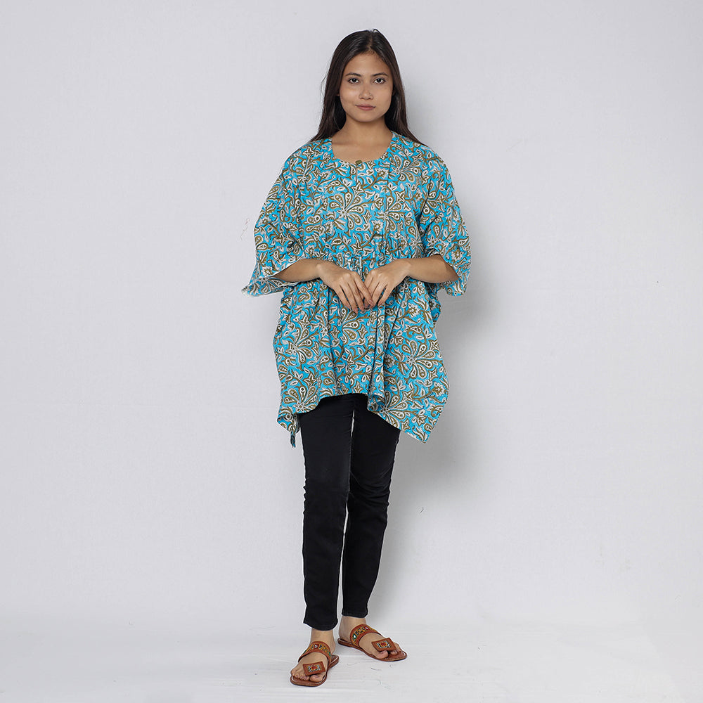 Sanganeri Block Print Cotton Kaftan (Short)