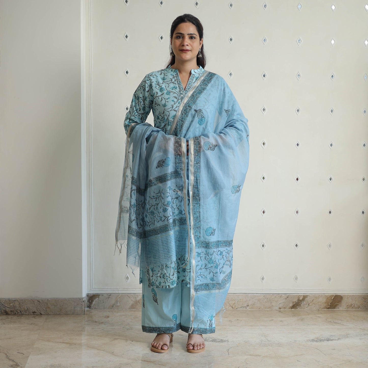 Buy Sanganeri Block Print Suit Set Shop Now Online in India