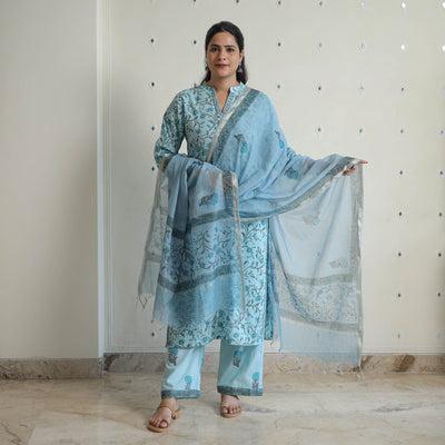 Buy Sanganeri Block Print Suit Set Shop Now Online in India