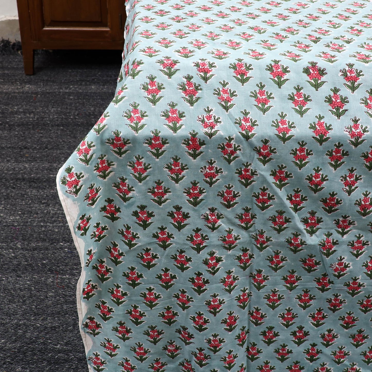 Buy Sanganeri Print Cotton Patchwork Bedsheet Set