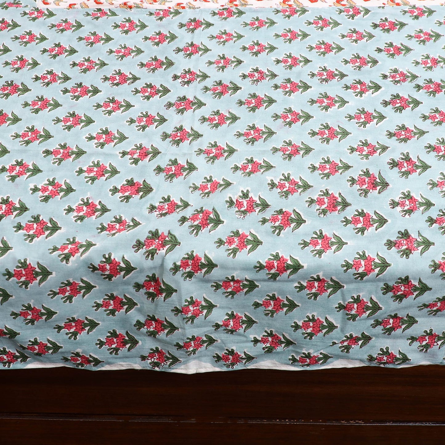 Buy Sanganeri Print Cotton Patchwork Bedsheet Set