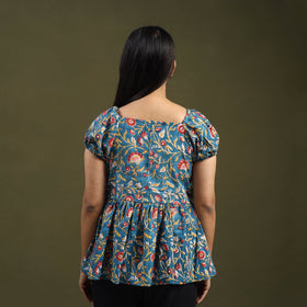 Buy Blue Sanganeri Block Print Top