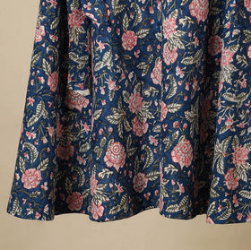 Blue - sanganeri cotton wrap around skirt 20 - handcrafted