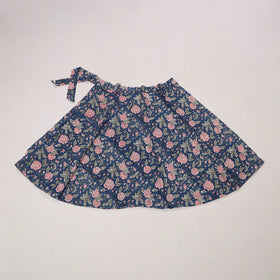 Blue - sanganeri cotton wrap around skirt 20 - handcrafted