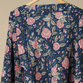 Blue - sanganeri cotton wrap around skirt 20 - handcrafted