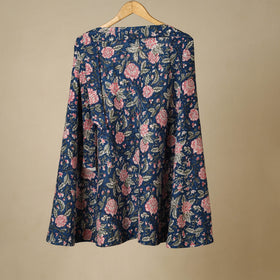 Blue - sanganeri cotton wrap around skirt 20 - handcrafted