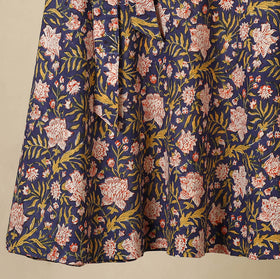 Blue - sanganeri cotton wrap around skirt 22 - handcrafted