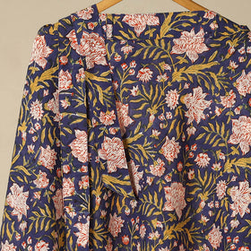 Blue - sanganeri cotton wrap around skirt 22 - handcrafted