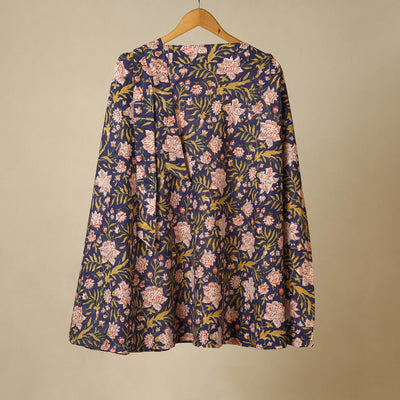 Blue - sanganeri cotton wrap around skirt 22 - handcrafted