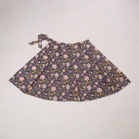 Blue - sanganeri cotton wrap around skirt 22 - handcrafted
