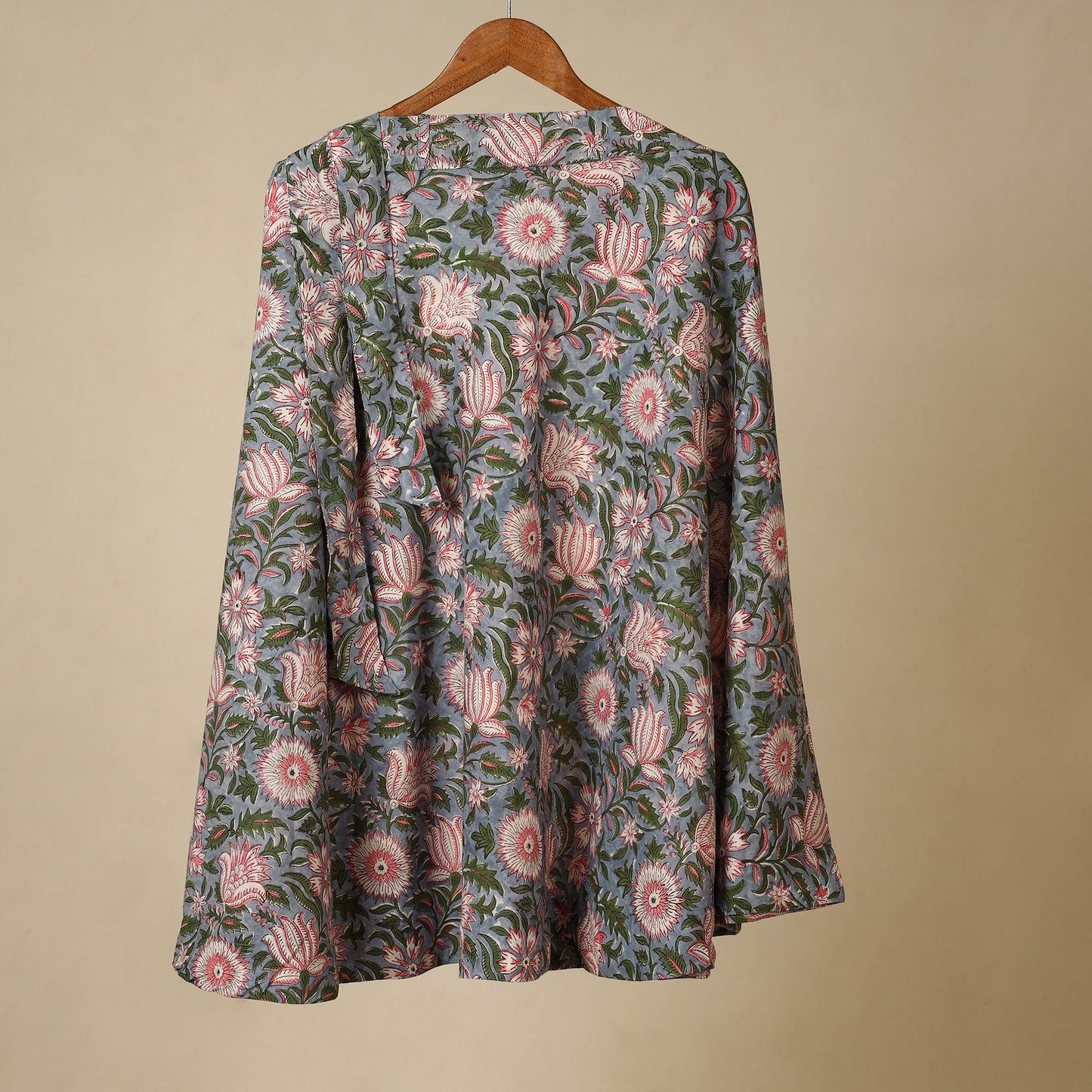 Blue - sanganeri cotton wrap around skirt 25 - handcrafted