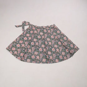 Blue - sanganeri cotton wrap around skirt 25 - handcrafted