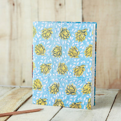  Sanganeri Fabric Cover Handmade Paper Notebook Online in India 