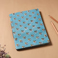 Blue - Sanganeri Fabric Cover Handmade Paper Notebook (9 x 7 in)