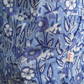 Blue - sanganeri hand block print apron with pocket 04