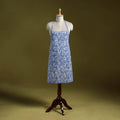 Blue - sanganeri hand block print apron with pocket 04