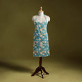 Blue - sanganeri hand block print apron with pocket 06