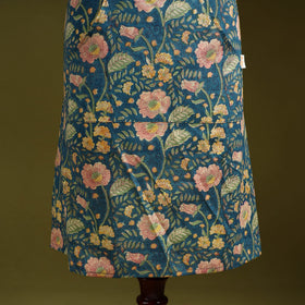 Blue - sanganeri hand block print apron with pocket 12