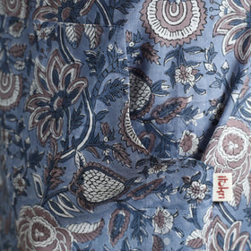 Blue - sanganeri hand block print apron with pocket 17