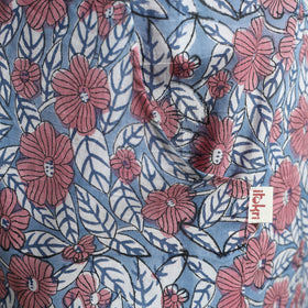 Blue - sanganeri hand block print apron with pocket 22