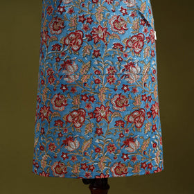 Blue - sanganeri hand block print apron with pocket 34