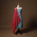 Blue - sanganeri hand block print cotton 2pc unstitched
