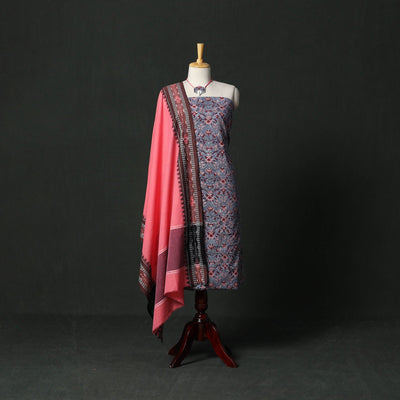 Sanganeri hand block print cotton 2pc unstitched dress