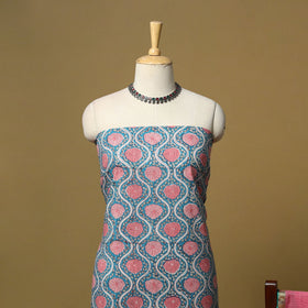 Sanganeri hand block print cotton 2pc unstitched dress