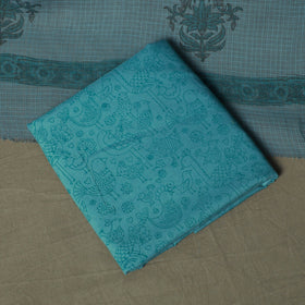 Sanganeri hand block print cotton 3pc unstitched dress