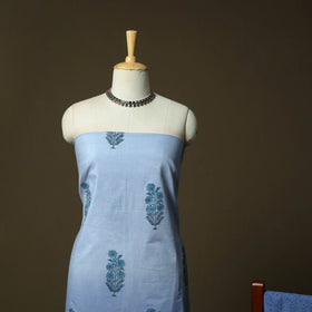 Sanganeri hand block print cotton 3pc unstitched dress