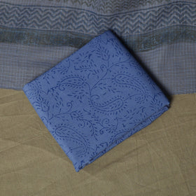 Sanganeri hand block print cotton 3pc unstitched dress